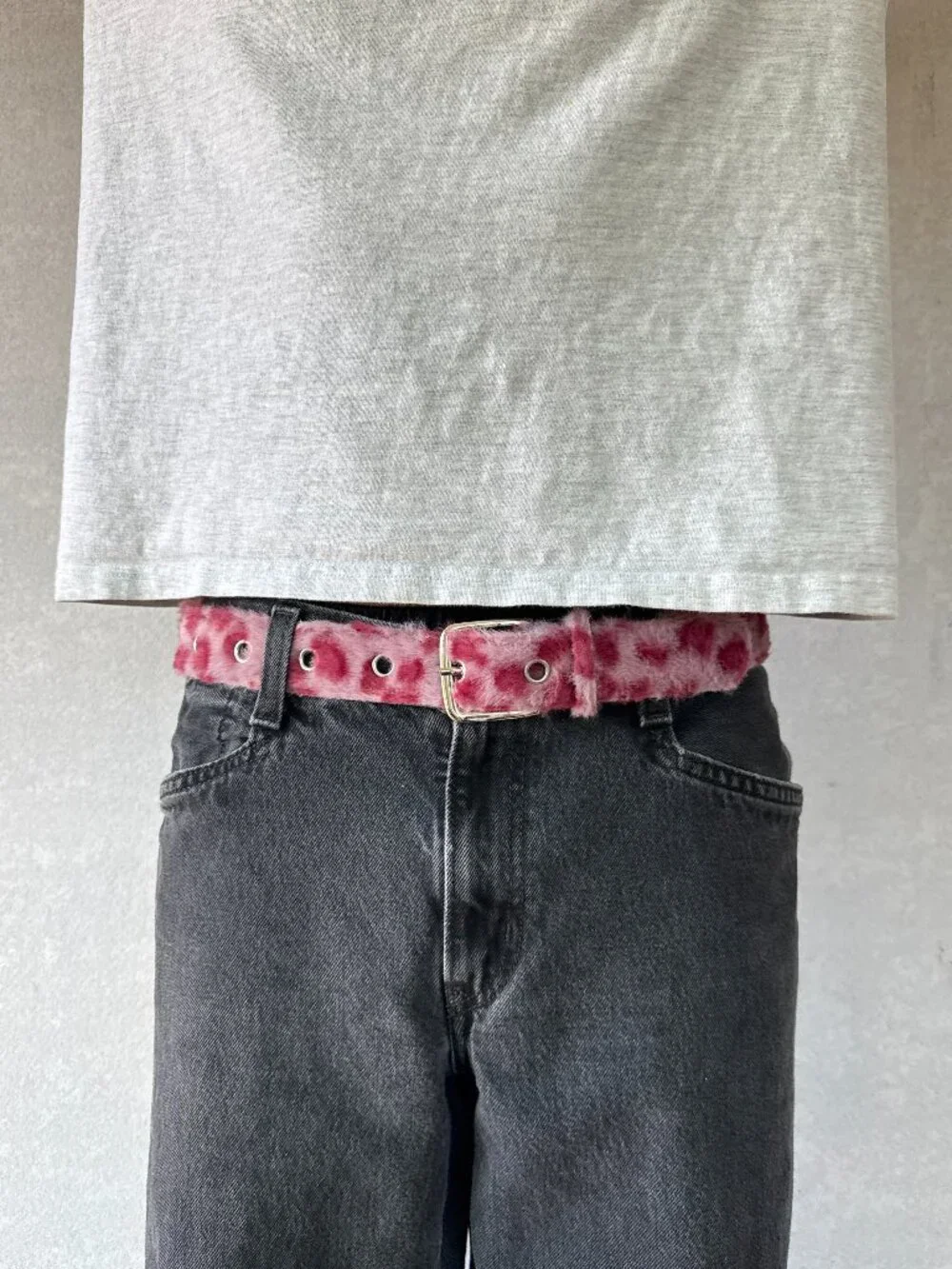 Pink Floral Tapestry Grommet Buckle Belt